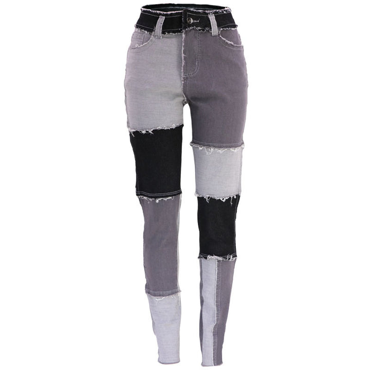 Dame Patchwork Jeans med moderne snit og kreative detaljer Stilla