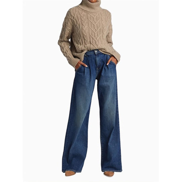 Dame Løst skåret High-Waist Jeans med lav talje og sidelommer Stilla