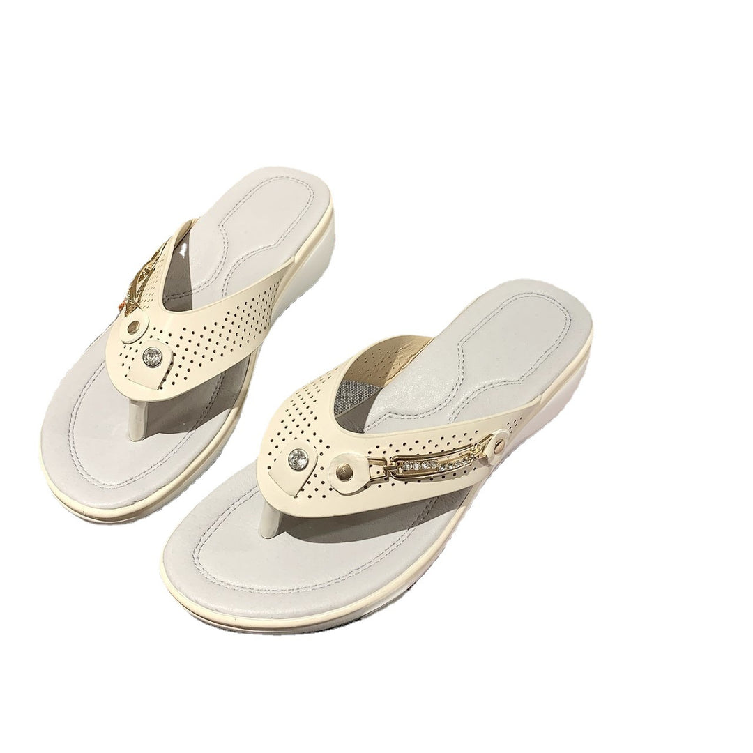Dame komfortable tæer-sandaler med dekorative detaljer og ergonomisk fodseng Stilla