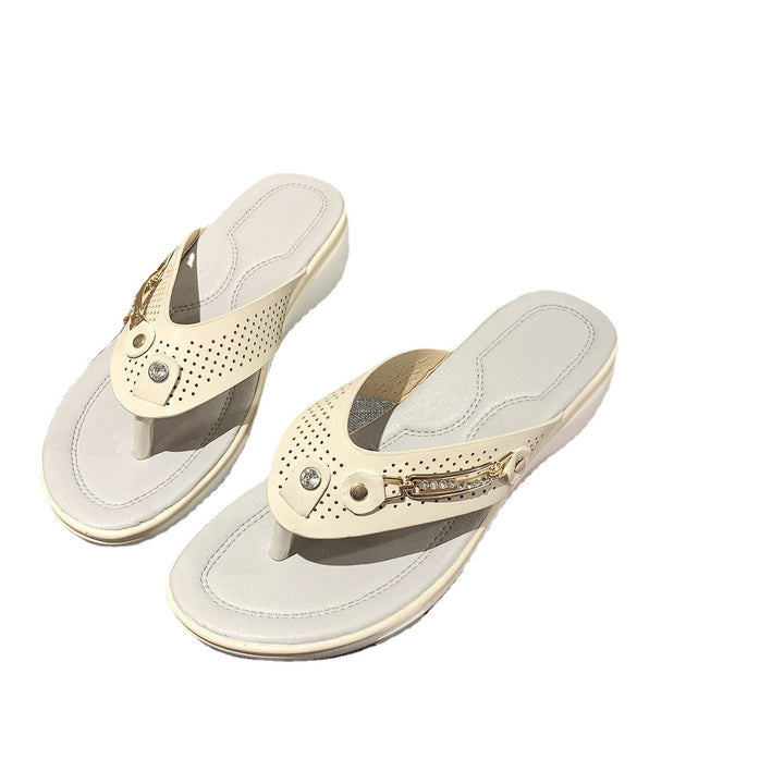 Dame komfortable tæer-sandaler med dekorative detaljer og ergonomisk fodseng Stilla