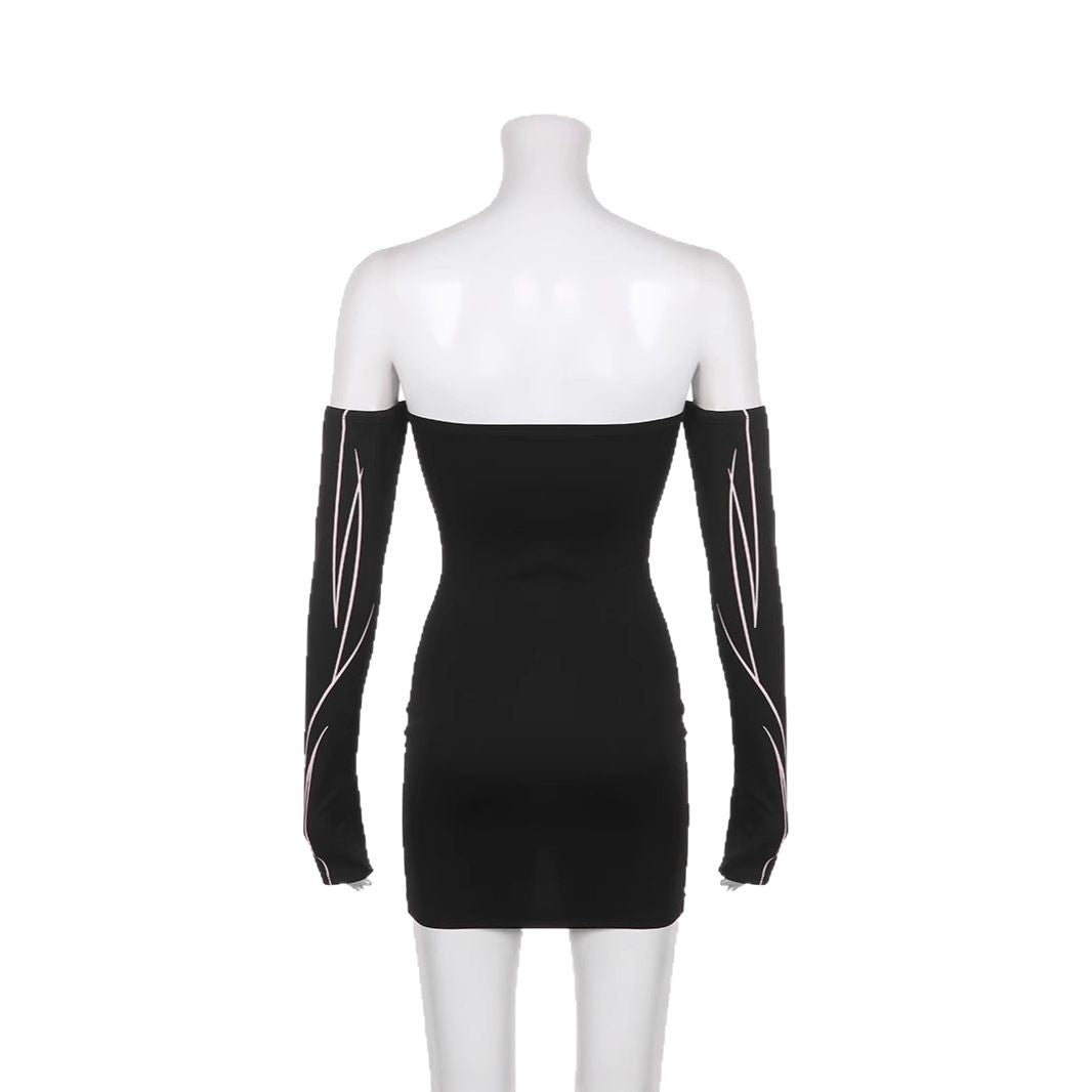 Damer elegant Off-Shoulder kjole med lange ærmer Skovae