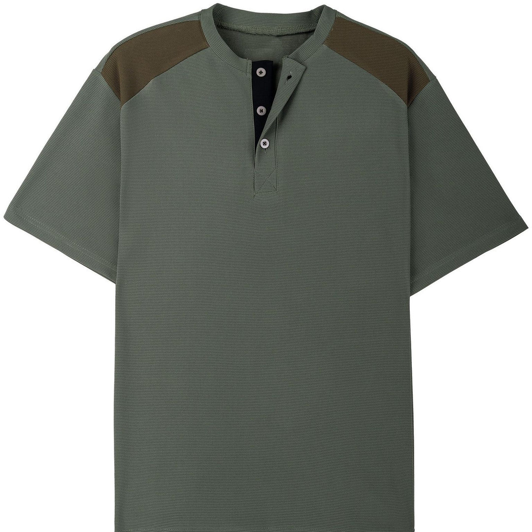 Herrer fritids Henley-shirt med mesh-detaljer Stilla