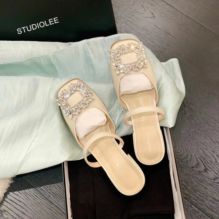 Dame elegante Sling-sandaler med glitrende smykkedetalje og komfortabel sål Stilla