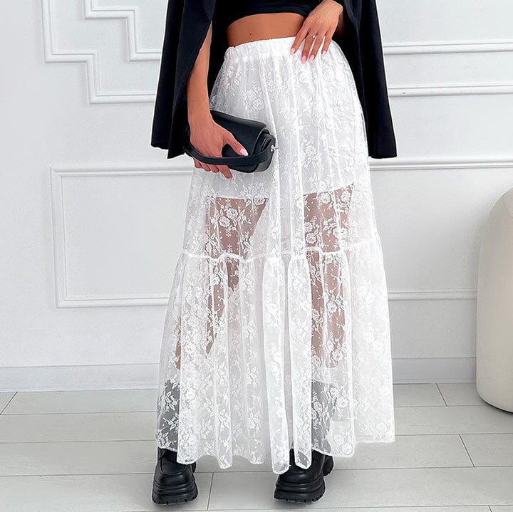 Dame Gennemsigtig Blonde Skirt Stilla