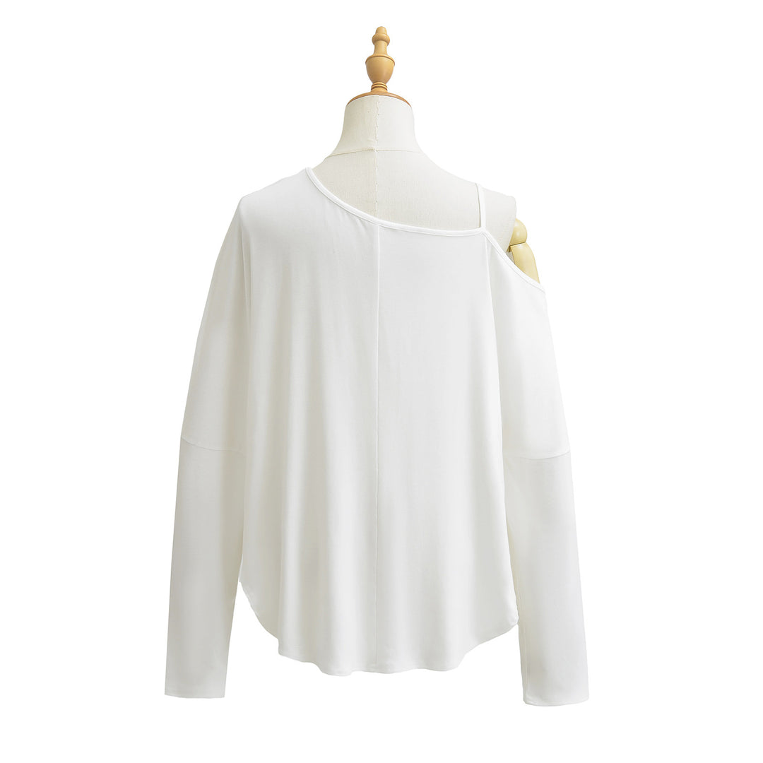 Dame afslappet Off-Shoulder langærmet skjorte med mode detaljer og raffineret snit Stilla