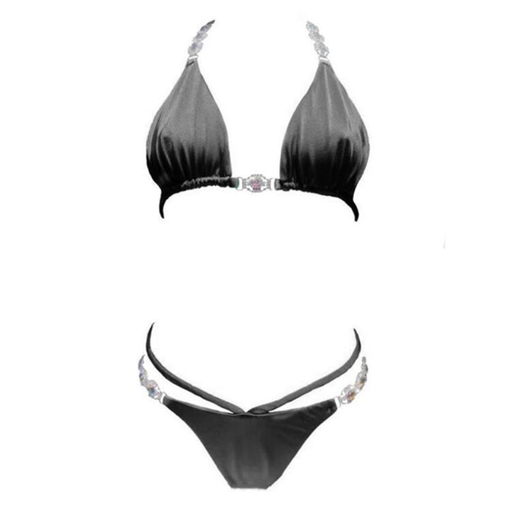 Dame Funklende Bejewled Triangle Bikini Sæt Stilla