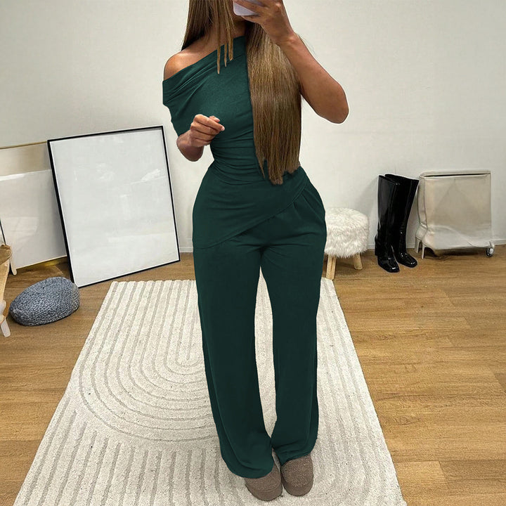 Dame Elegant Overall med indpakningsdesign og bredt ben Skovae