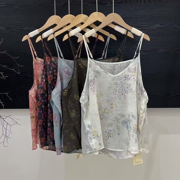 Femme Floral Print Strop T-shirt Stilla