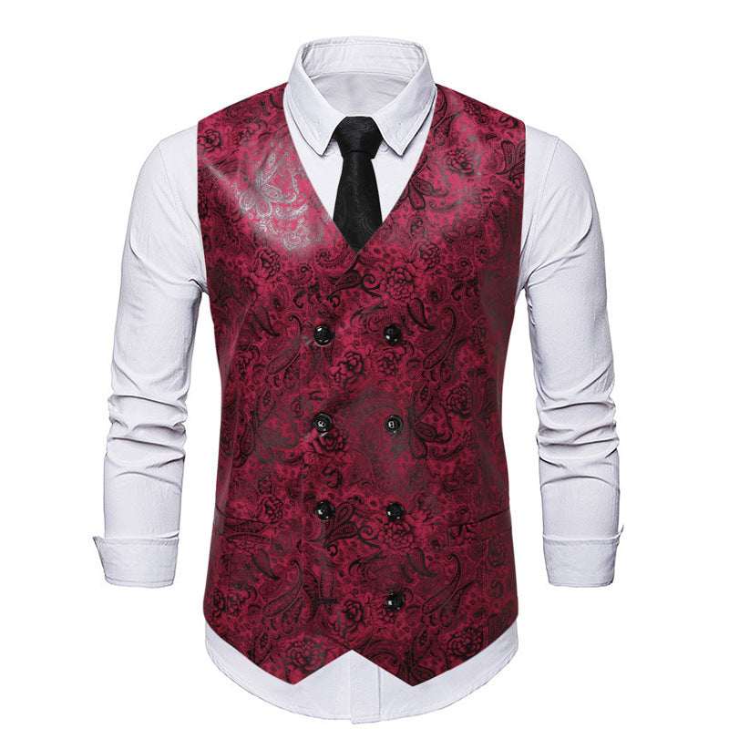 Herrer elegante blomsterprintvest Stilla