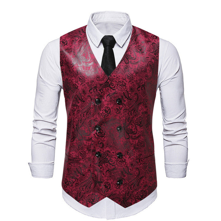 Herrer elegante blomsterprintvest Stilla