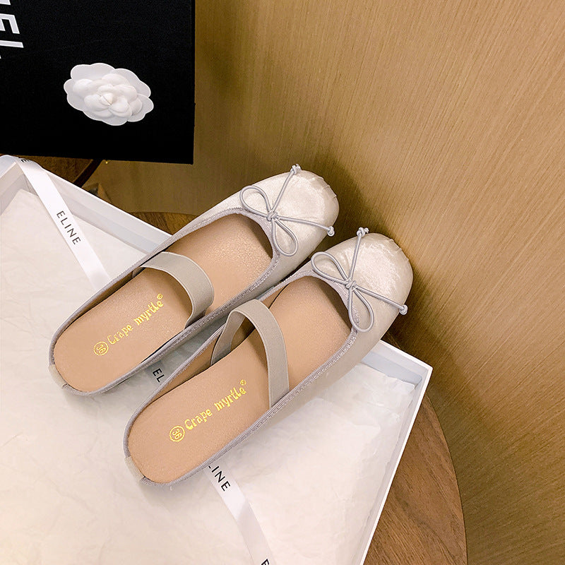 Dame Sling-Ballerinas med elegant sløjfeapplikation og behagelig hælhøjde Stilla