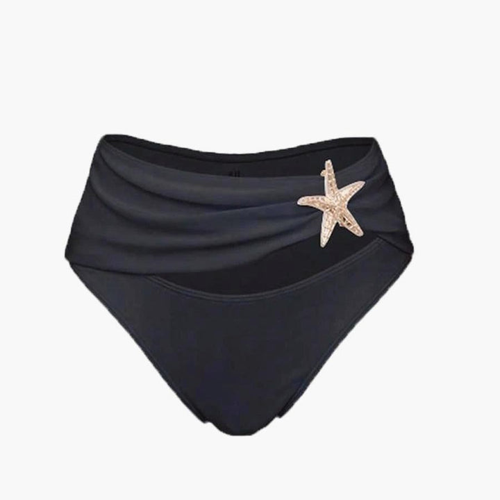 Dame bikini-sæt med elegant skræddersyet skørt-look og stilfuld stjerne-applikation Skovae