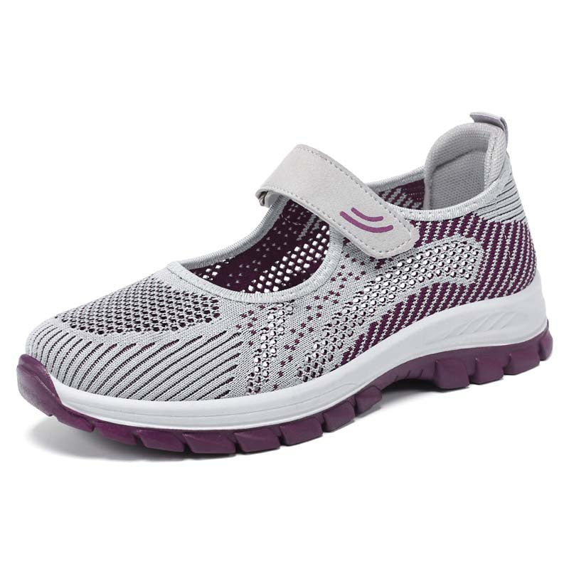 Dame Sportliche Slip-On Sneakers med Justerbar Rem og Åndbar Overfladestruktur Skovae