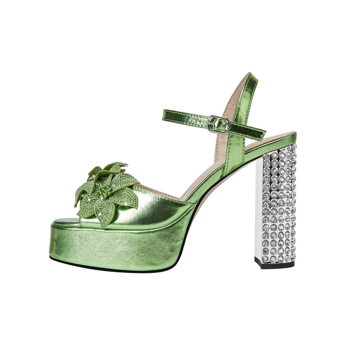 Femme Strappy Høje Sandaler med dekorative blomsterudsmykninger Stilla