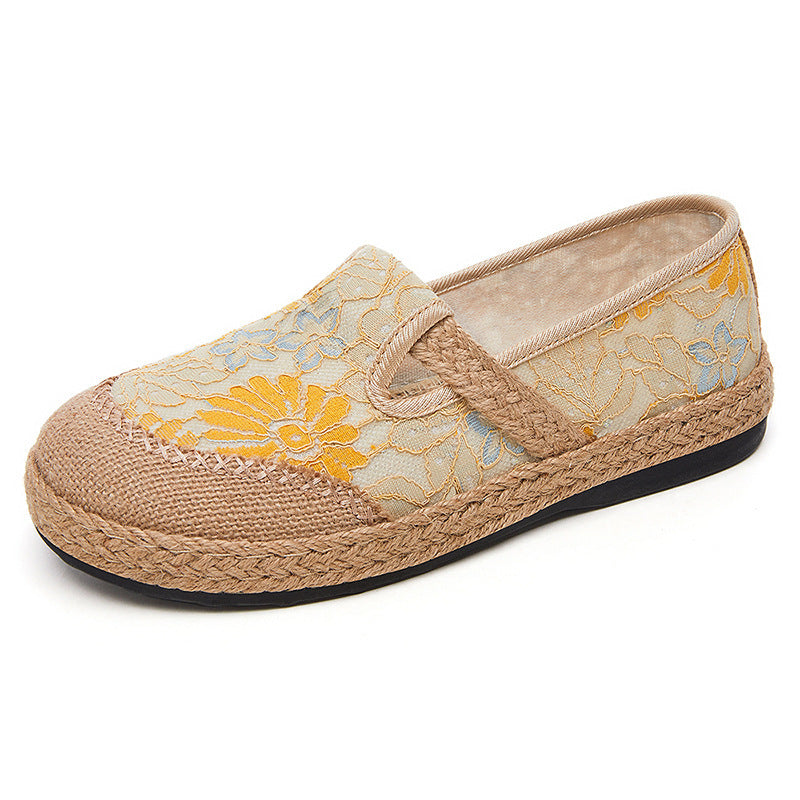 Femme Floral Broderet Espadrille Slip-On Sko Stilla