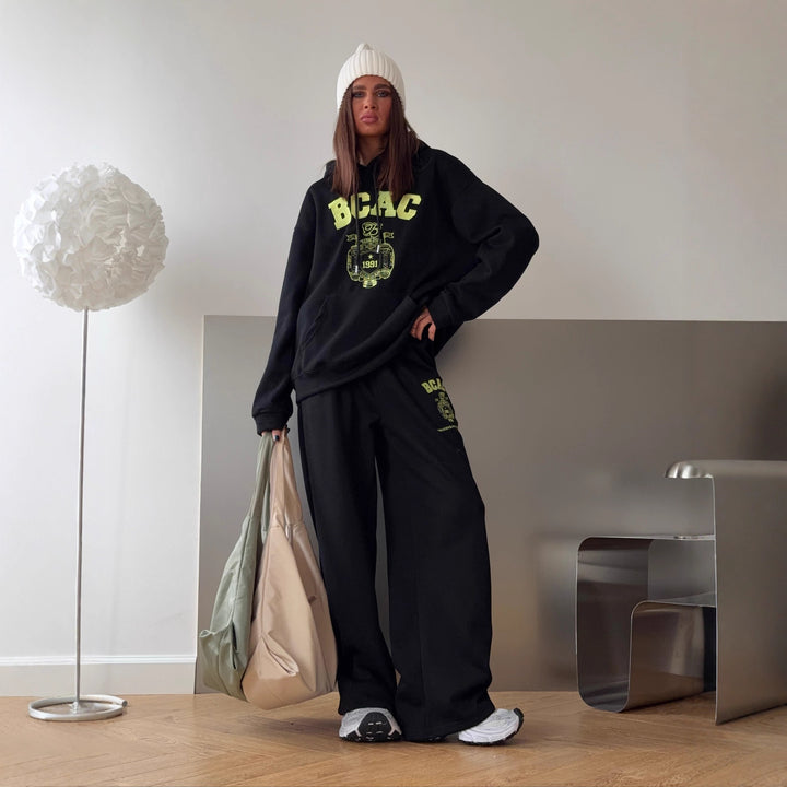 Kvinder Casual Oversized Sweater og Loose-Fitting Jogging Bukser Sæt Stilla