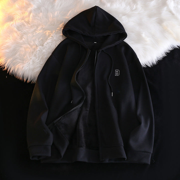 Femme Cozy Zip-Up Hoodie med elegant broderet detalje Stilla