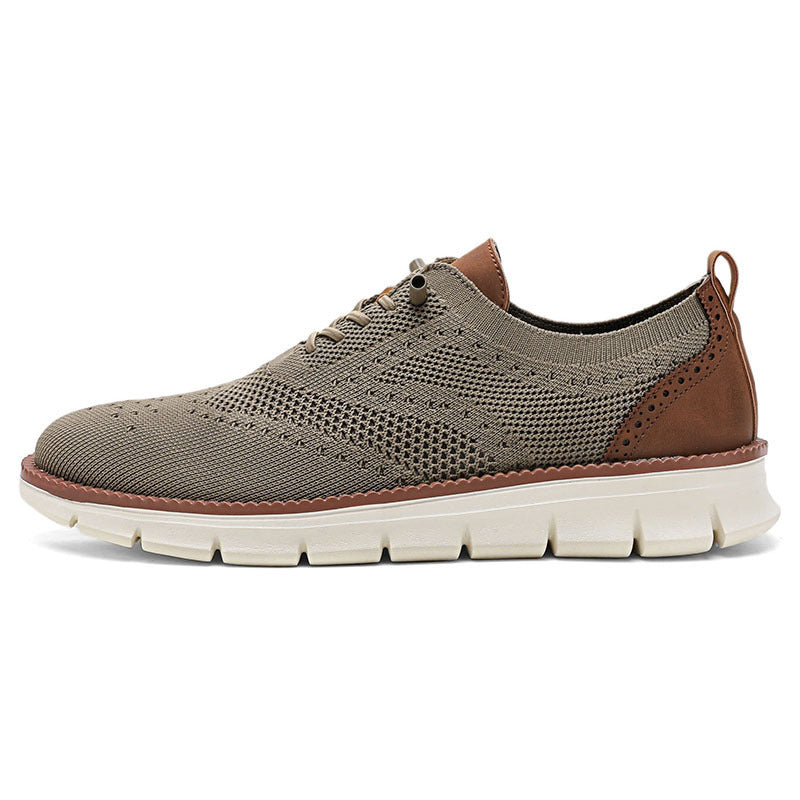 Herrer nan strikket Business-Casual snørebåndssko med Wingtip dekoreret hulmønster og fleksibel EVA-sål Skovae