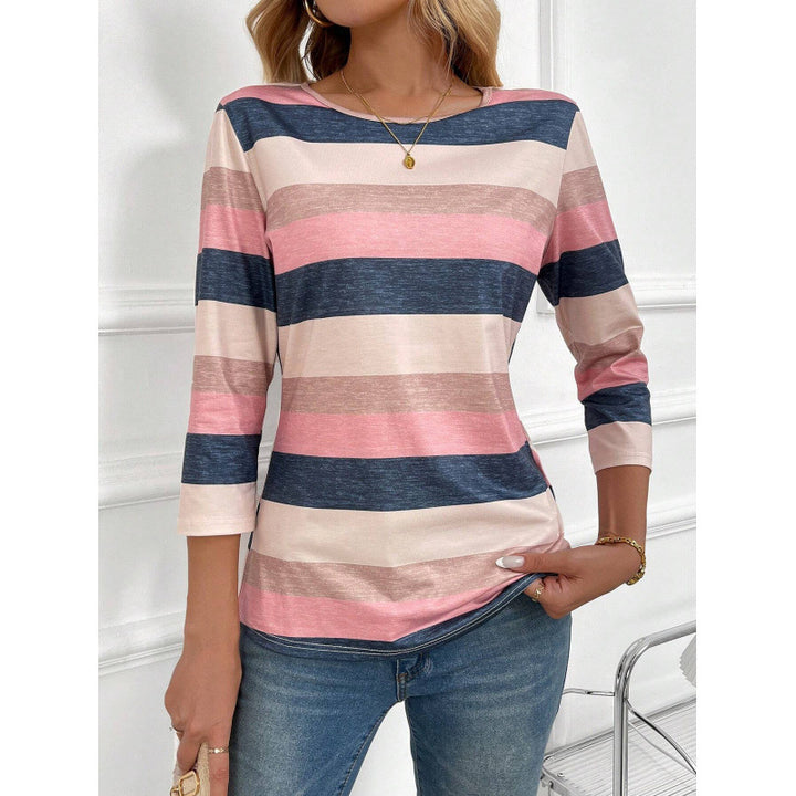 Dame Stribet Langærmet T-Shirt Stilla