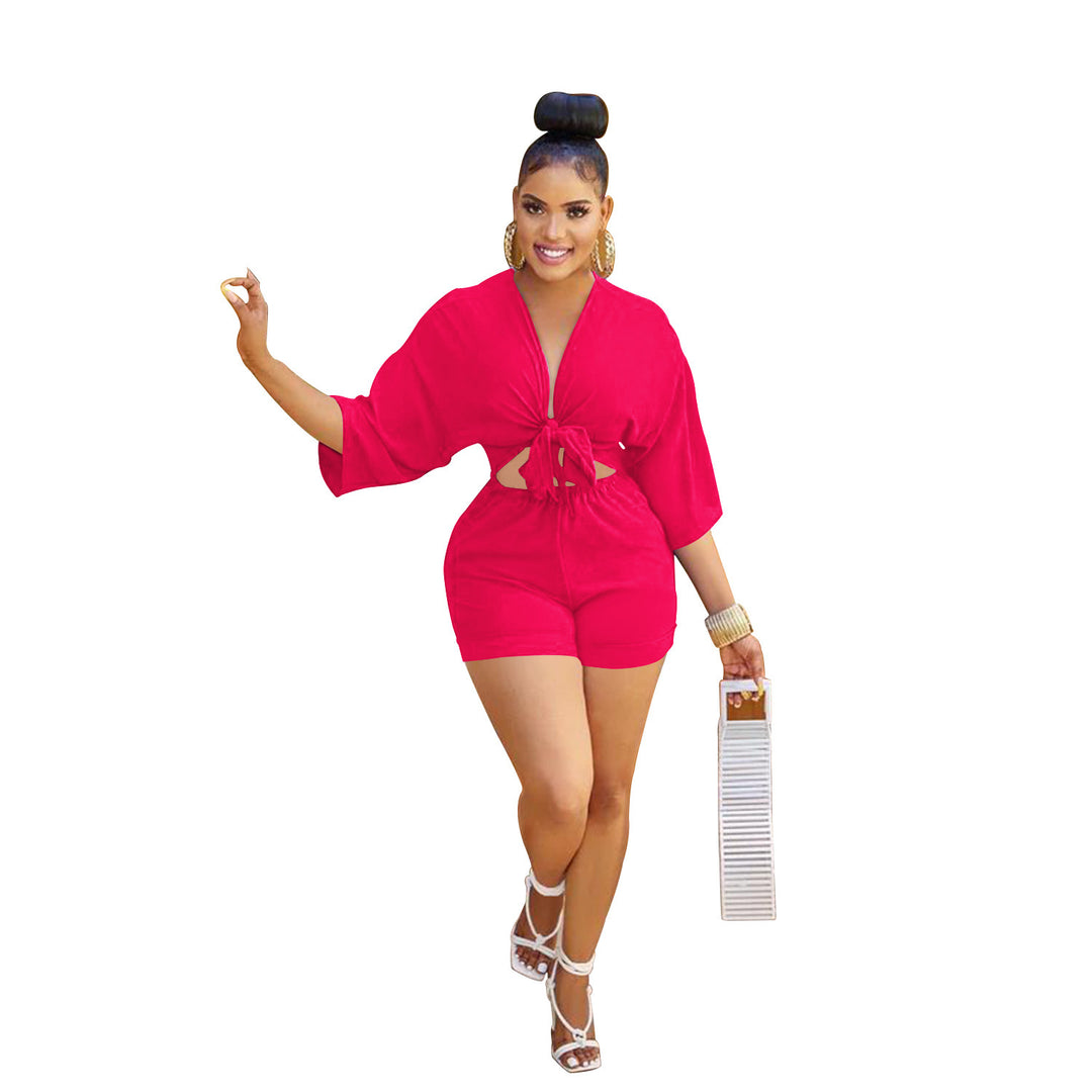 Dame moderne Cut-Out Jumpsuit med elegant knude-detalje Stilla
