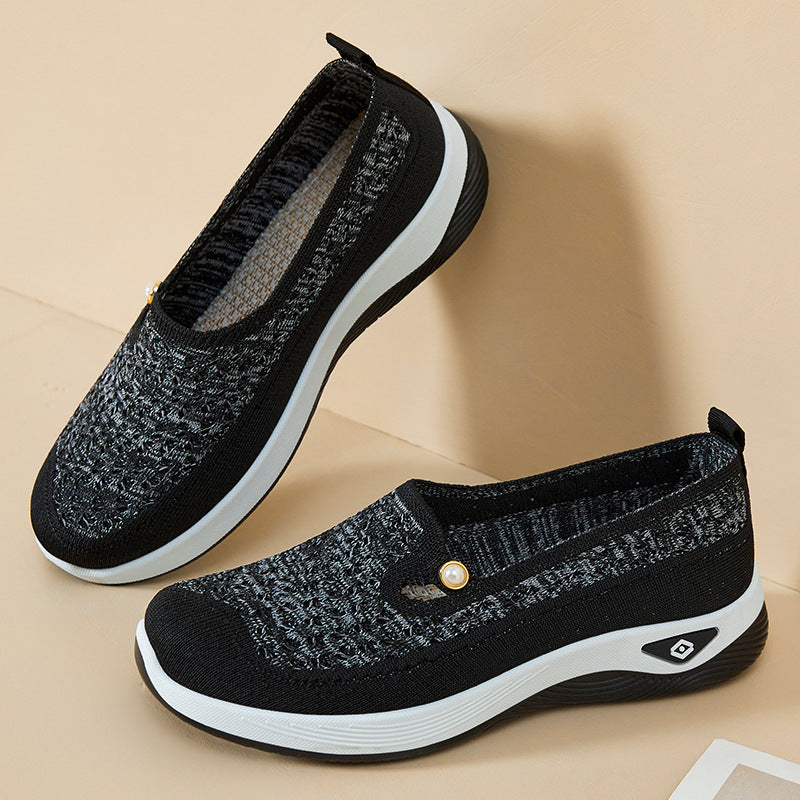 Femme Behagelige Slip-On Vandresko med Åndbart Strikdesign Stilla