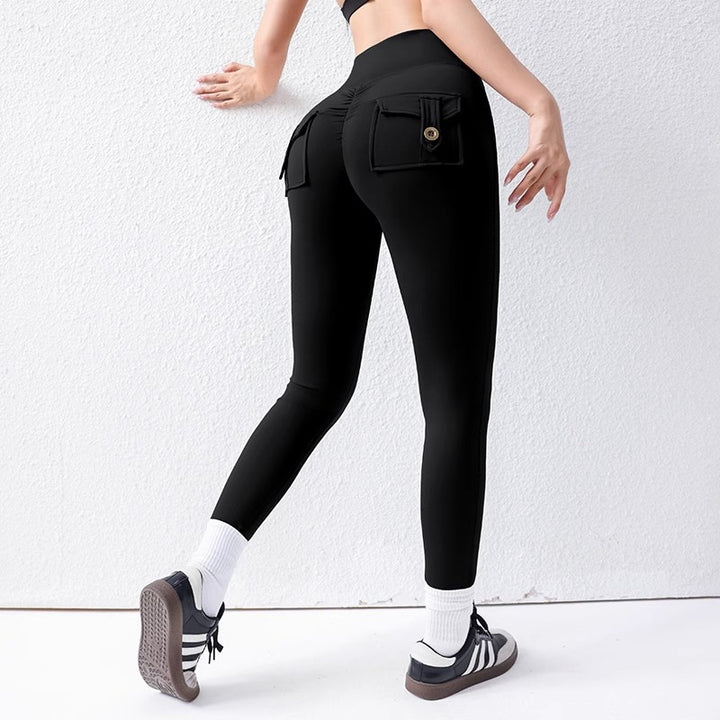 Dame Sportleggings med praktiske lommer og sculpting effekt Stilla