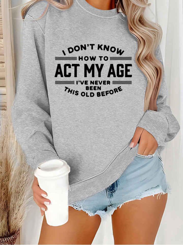 Kvinders sweatshirt med humoristisk print og afslappet pasform Stilla
