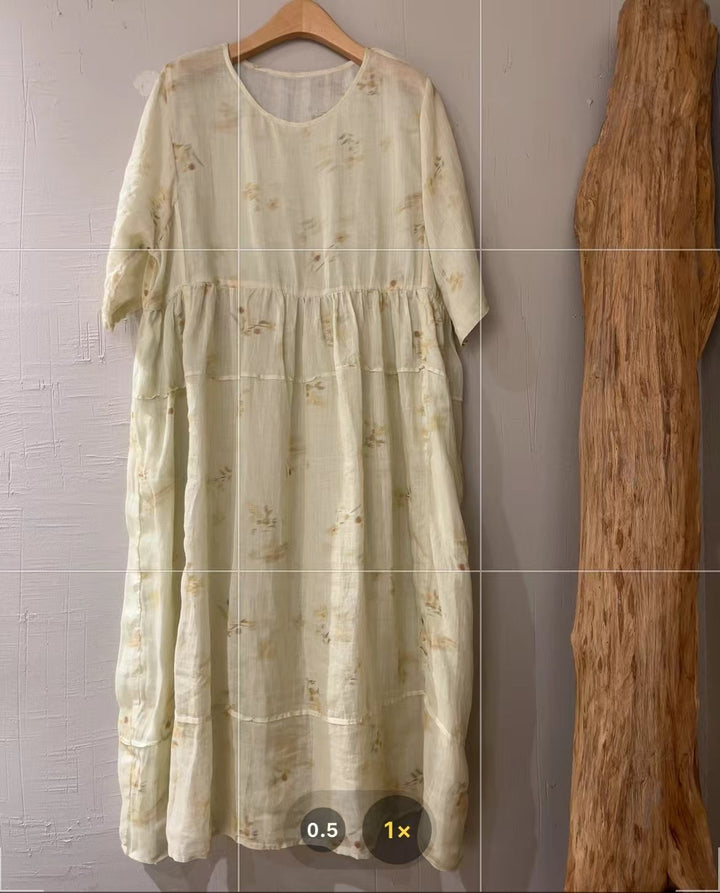 Femme Flydende Floralt Print Maxi Kjole Stilla