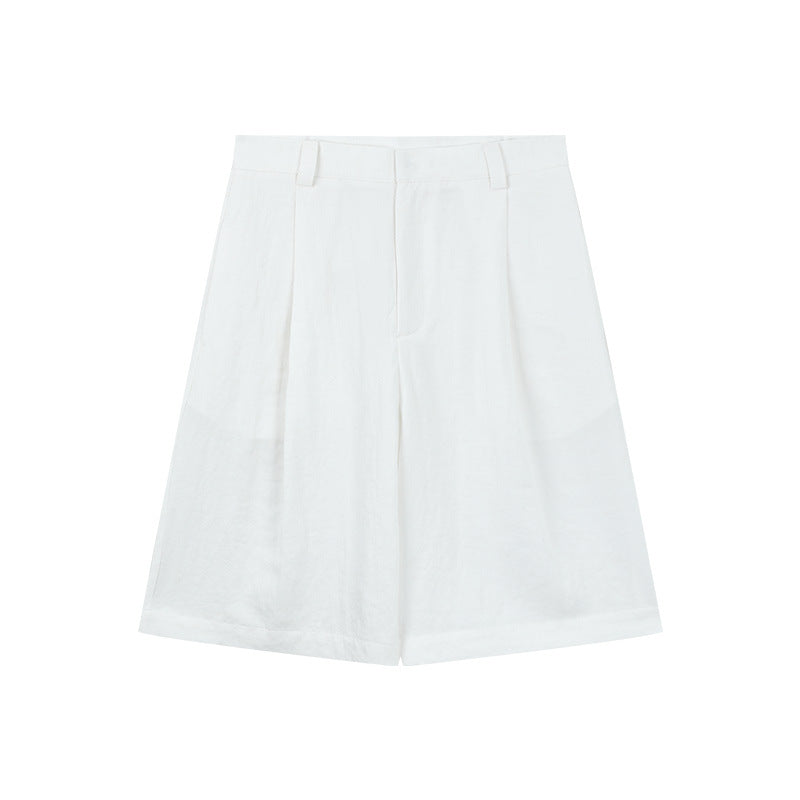 Dame elegante linned-shorts med høj talje og vidde ben Stilla