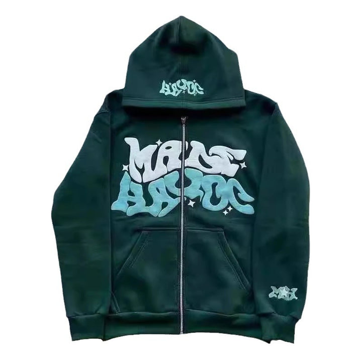 Kvindernes sporty hoodie jakke i urban graffiti stil Skovae