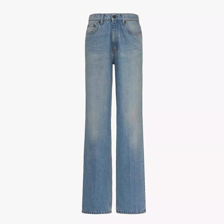 Dame Bredskåret jeans i afslappet stil med høj talje og elegant finish Stilla