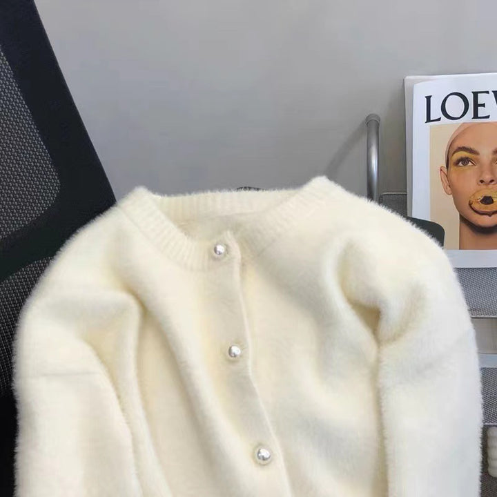 Damer fluffy lang sweater med moderne snit og rund hals Stilla