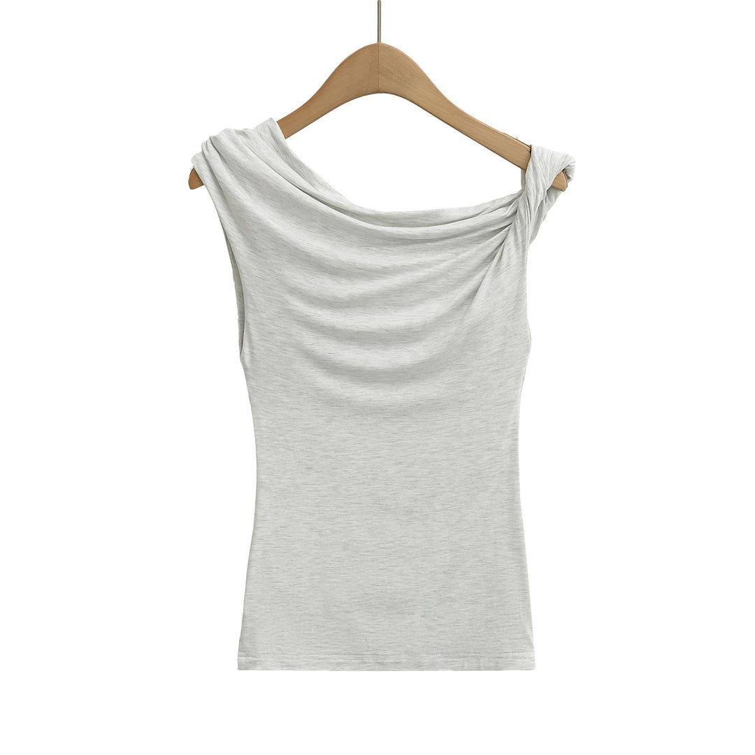 Dameoverdel med asymmetrisk skulderdesign og charmerende draperingseffekt Stilla