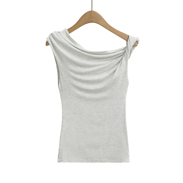 Dameoverdel med asymmetrisk skulderdesign og charmerende draperingseffekt Stilla