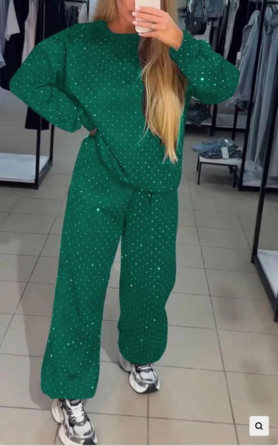 Dame Sweatpants sæt med stilfulde prikker Stiila