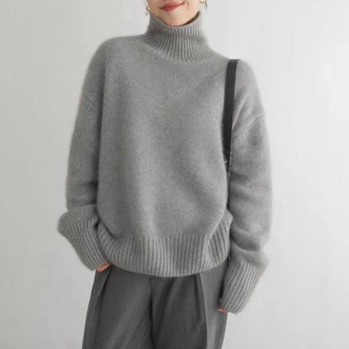 Dame designer turtleneck sweater lavet af høj kvalitet uld Stilla