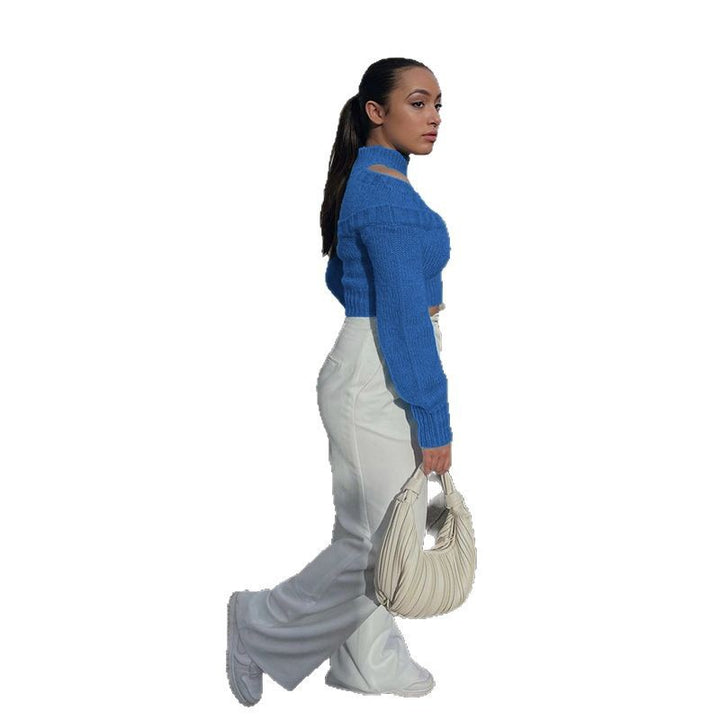 Dame Off-Shoulder Strikpullover med moderne snit Stilla
