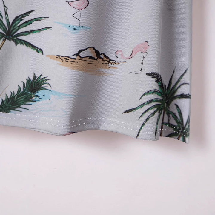 Herrer Poloshirt med kreativt tropisk motiv og åndbare egenskaber Stilla