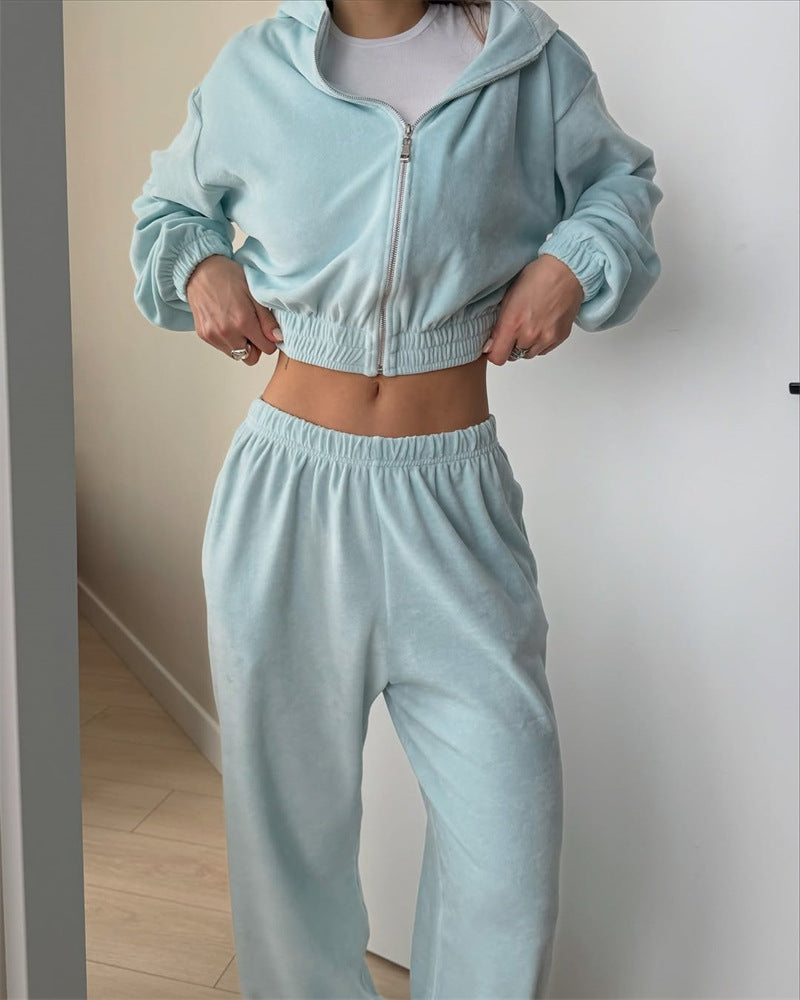 Kvinders afslappede jumpsuit sæt med kort krave og elastisk talje Skovae