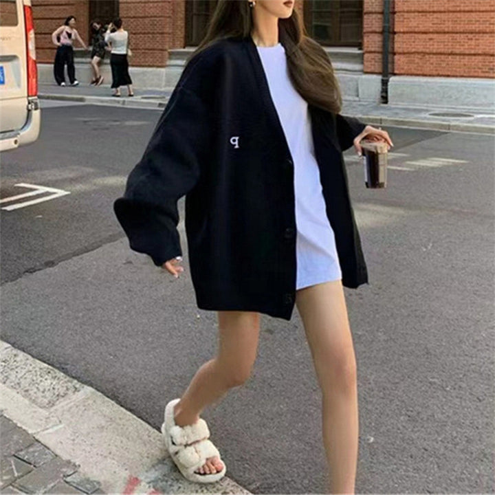 Kvinders casual oversized cardigan med dyb V-hals og materialer af høj kvalitet Stilla