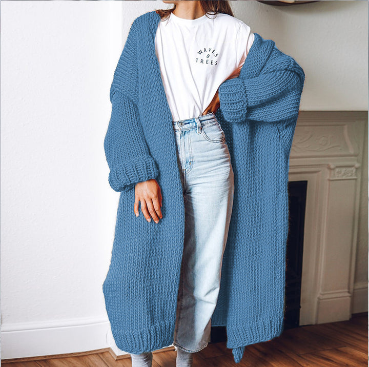 Kvinders chunky strik cardigan med behagelig oversized pasform og dybe lommer Stilla
