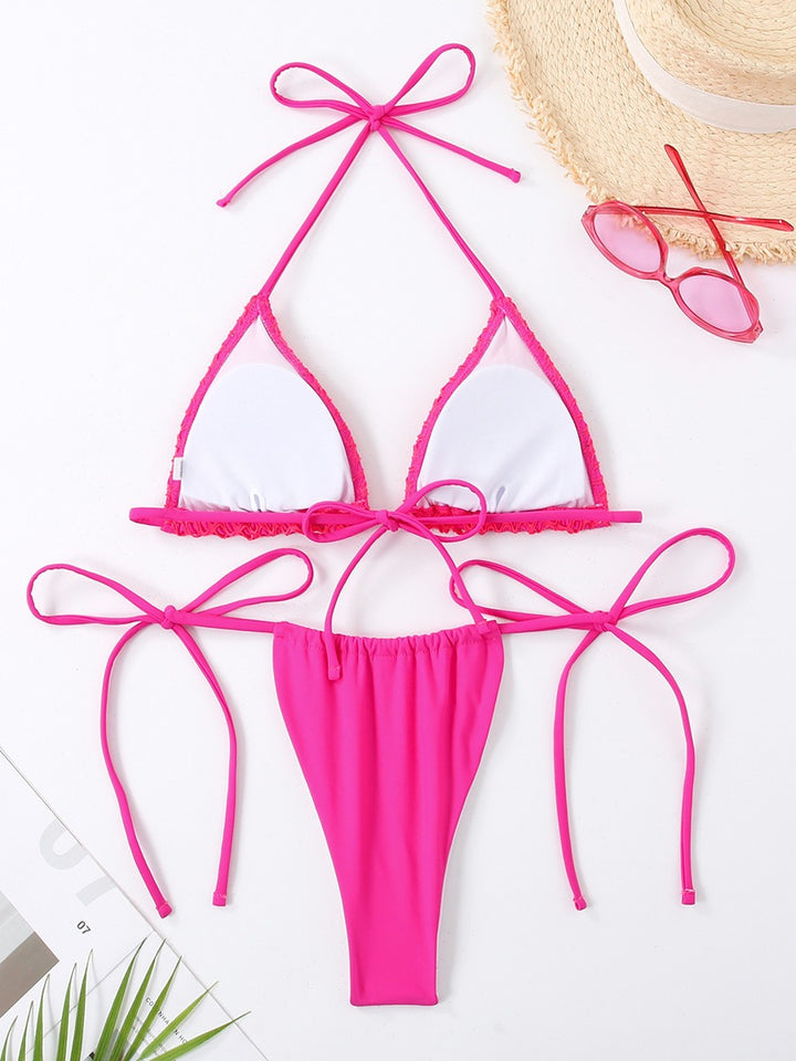 Kvinder Mesh Hæklet Trekant Bikini Sæt Stilla