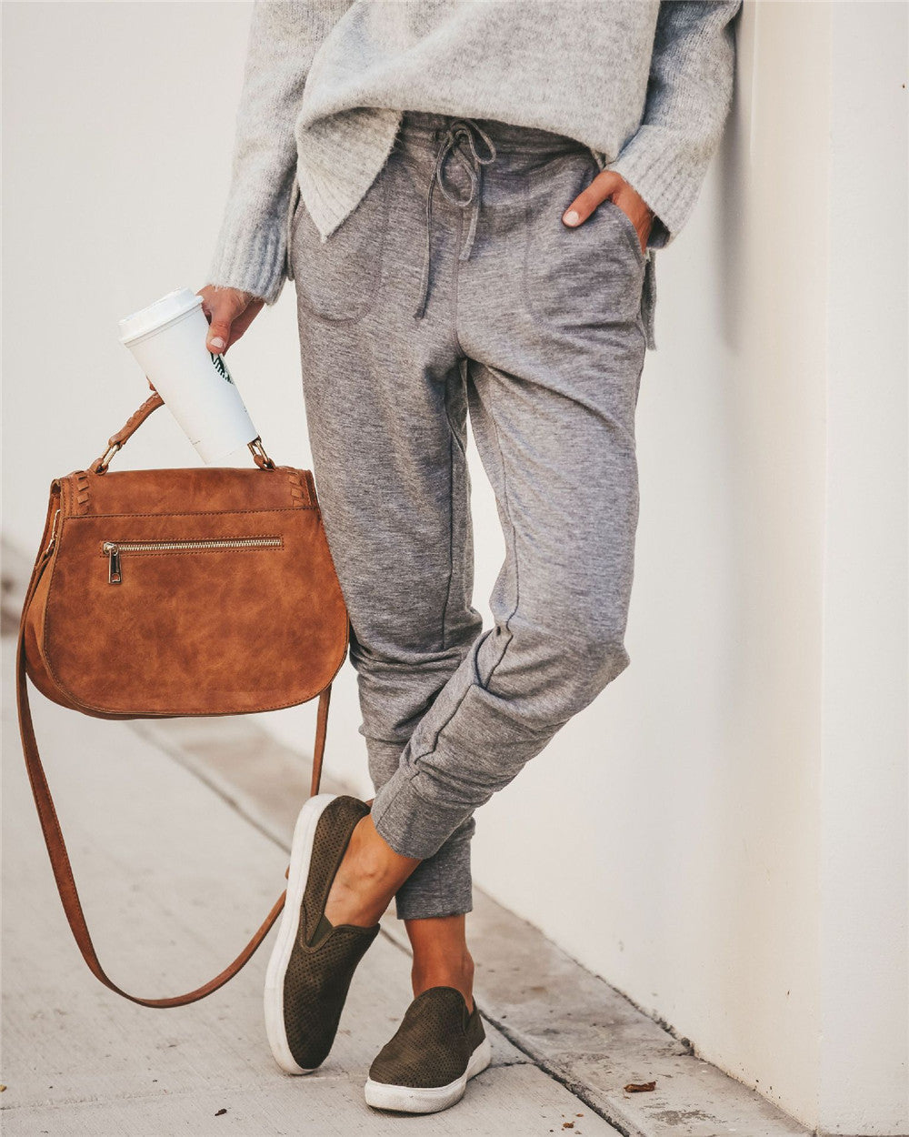 Stilla | Sweatpants Afslappet Pasform Bambusblanding Elastisk Bund Lommer