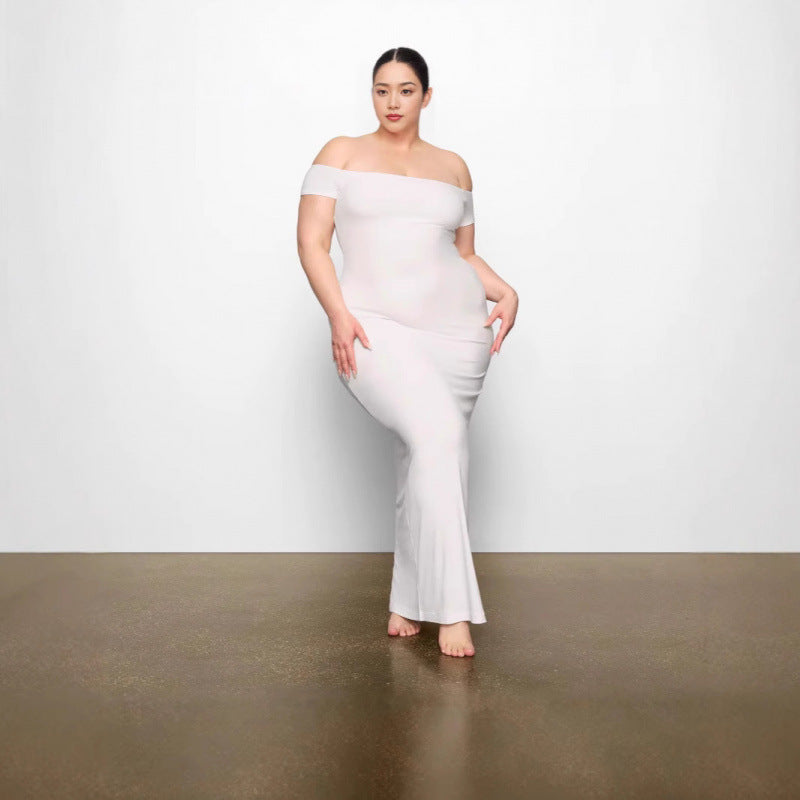 Dame Off-Shoulder Bodycon Maxi Kjole Stilla