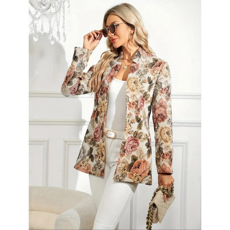 Femme Elegant Floral Blazer Stilla