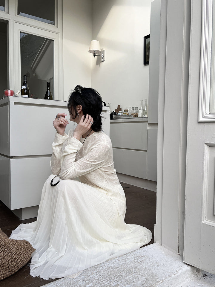 Dame Faltende Midikjole med elegant snit Stilla