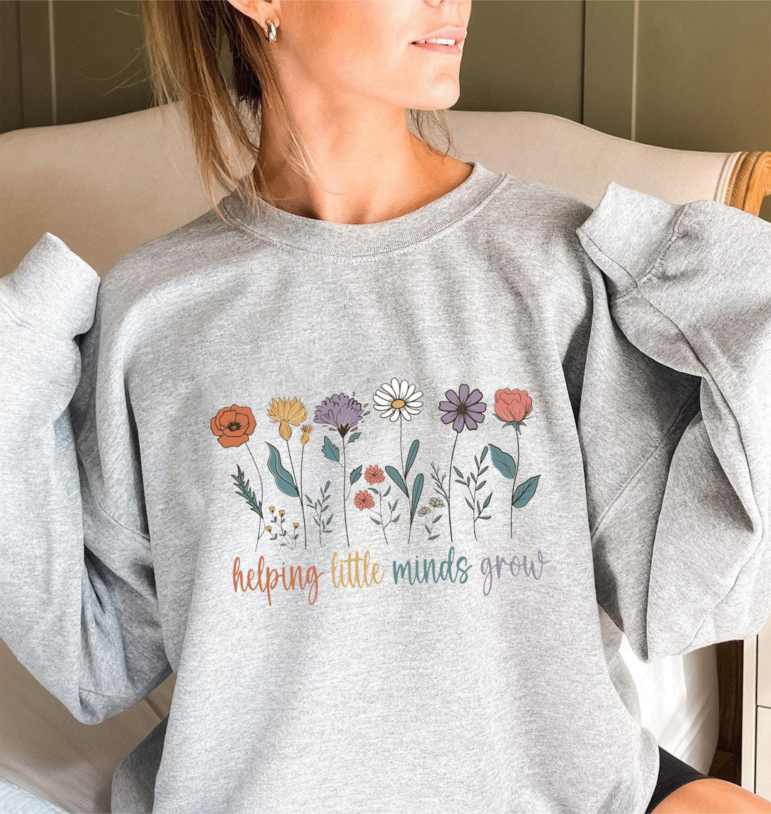 Kvinders sweatshirt med voluminøse ærmer og motiverende blomsterprint Stilla