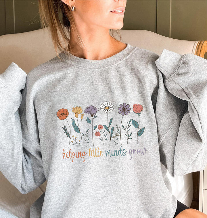 Kvinders sweatshirt med voluminøse ærmer og motiverende blomsterprint Stilla