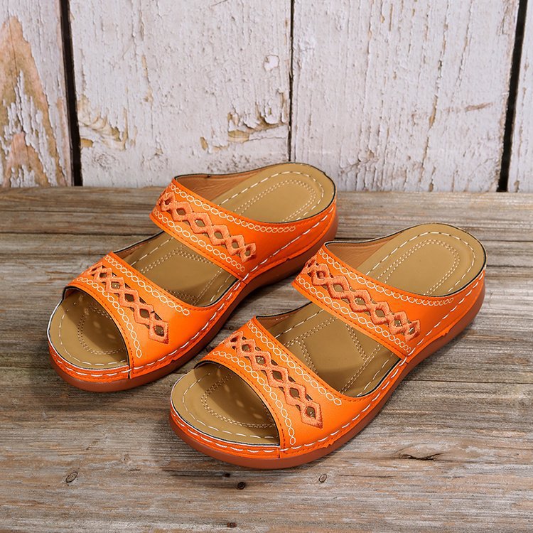 Dame komfort-sandaler med brede remme og ergonomisk fodseng Stilla