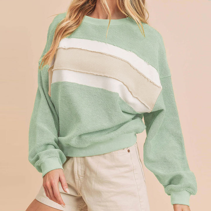Dame afslappet sweatshirt med moderne stribe detaljer og oversized snit Stilla